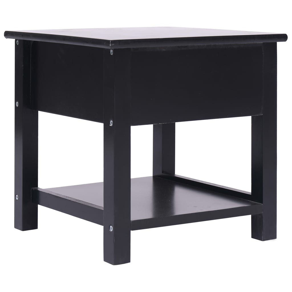 284071 vidaXL Side Table Black 40x40x40 cm Paulownia Wood