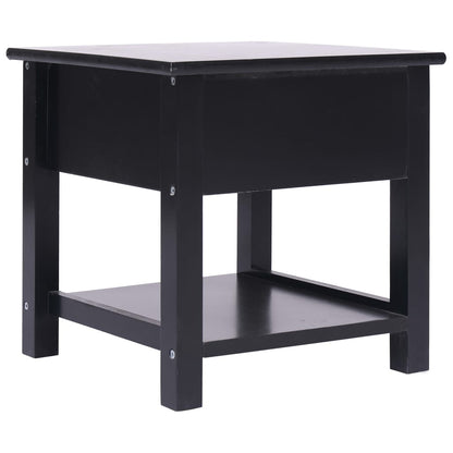 284071 vidaXL Side Table Black 40x40x40 cm Paulownia Wood
