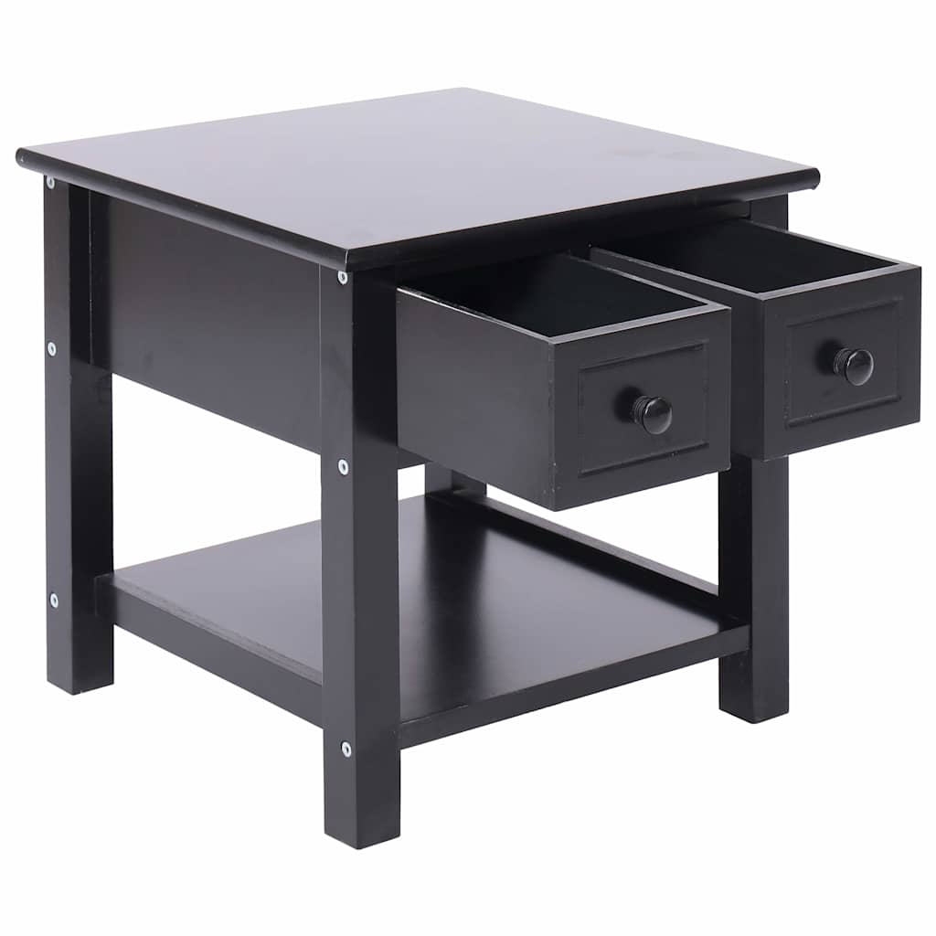284071 vidaXL Side Table Black 40x40x40 cm Paulownia Wood