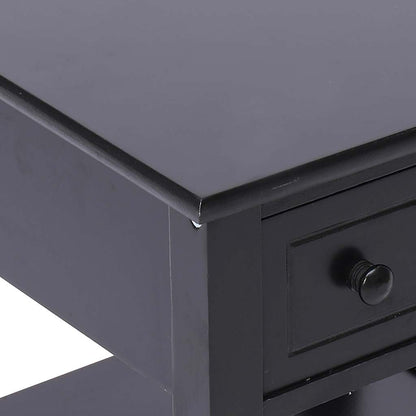 284071 vidaXL Side Table Black 40x40x40 cm Paulownia Wood