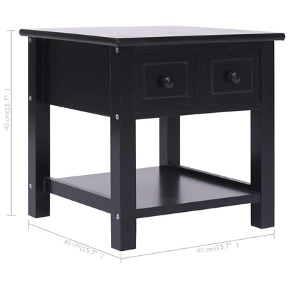 284071 vidaXL Side Table Black 40x40x40 cm Paulownia Wood