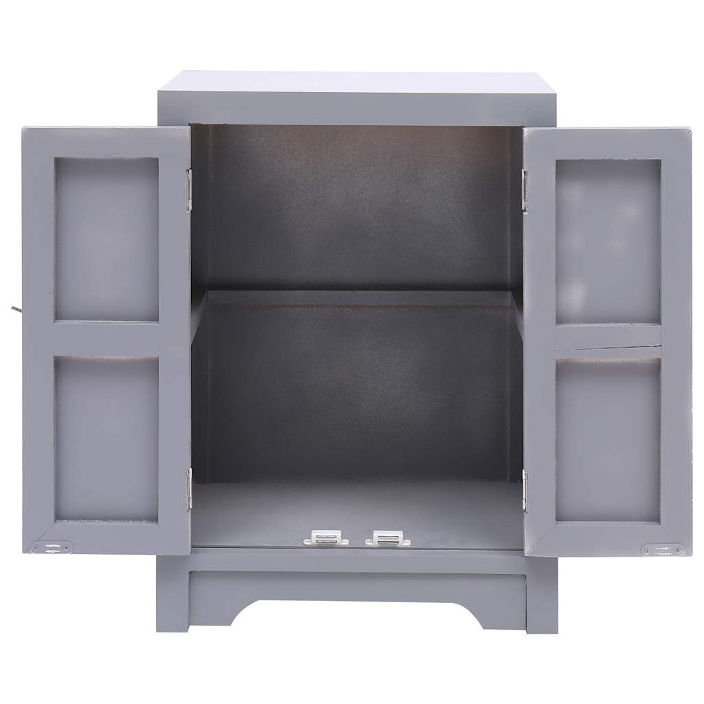 vidaXL Bedside Cabinet Grey 38x28x52 cm Paulownia Wood