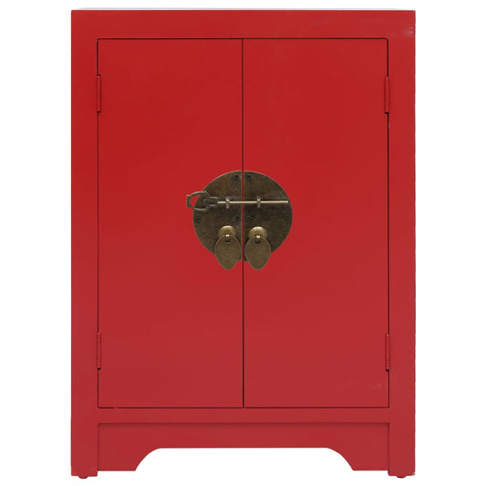 vidaXL Bedside Cabinet Red 38x28x52 cm Paulownia Wood