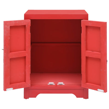 vidaXL Bedside Cabinet Red 38x28x52 cm Paulownia Wood