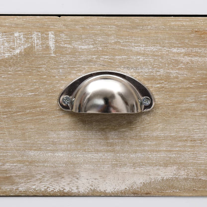 vidaXL Side Cabinet | White and wood colour | Paulownia wood | 38x28x86 cm