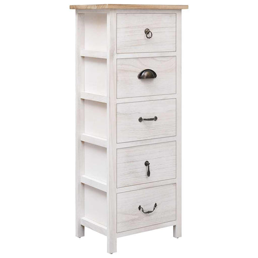 284077 vidaXL Side Cabinet 35x25x87 cm Paulownia Wood