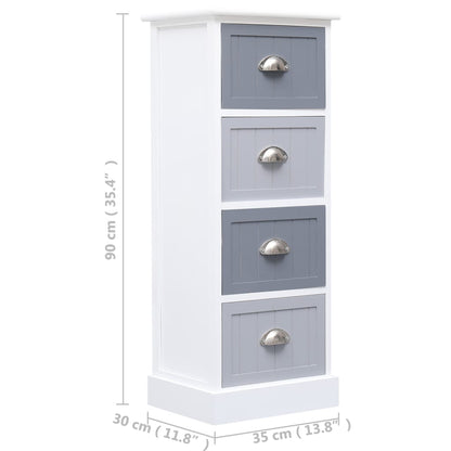 vidaXL Side Cabinet 35x30x90 cm Paulownia Wood