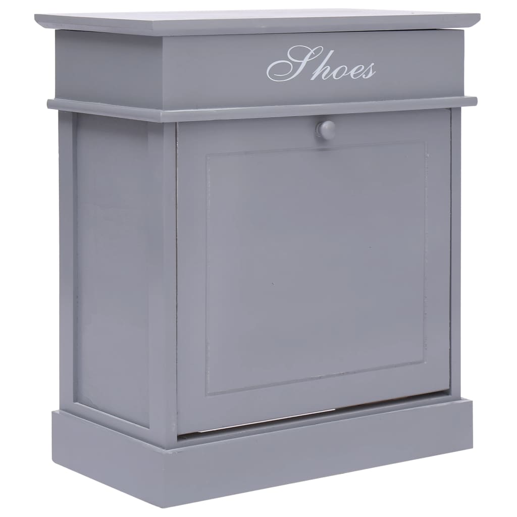 vidaXL Shoe Cabinet Grey 50x28x58 cm Paulownia Wood