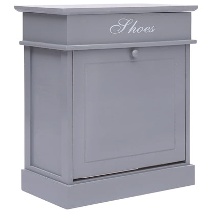vidaXL Shoe Cabinet Grey 50x28x58 cm Paulownia Wood