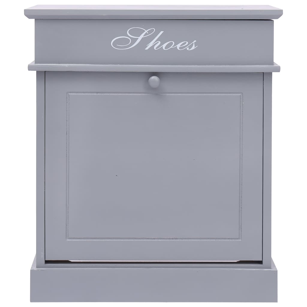 vidaXL Shoe Cabinet Grey 50x28x58 cm Paulownia Wood