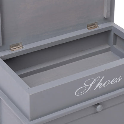 vidaXL Shoe Cabinet Grey 50x28x58 cm Paulownia Wood