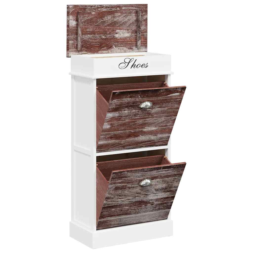 284088 vidaXL Shoe Cabinet Brown 50x28x98 cm Paulownia Wood
