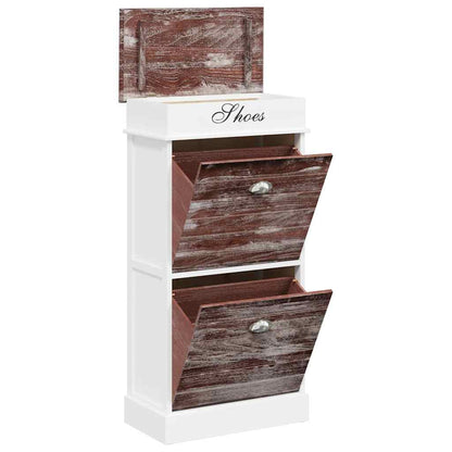 284088 vidaXL Shoe Cabinet Brown 50x28x98 cm Paulownia Wood
