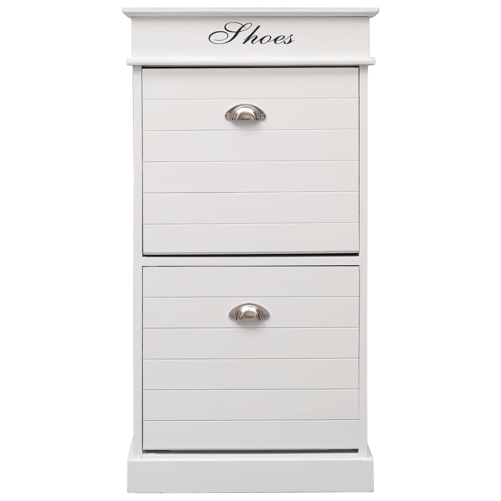vidaXL Shoe Cabinet White 50x28x98 cm Paulownia Wood