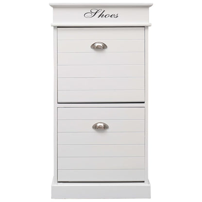 vidaXL Shoe Cabinet White 50x28x98 cm Paulownia Wood