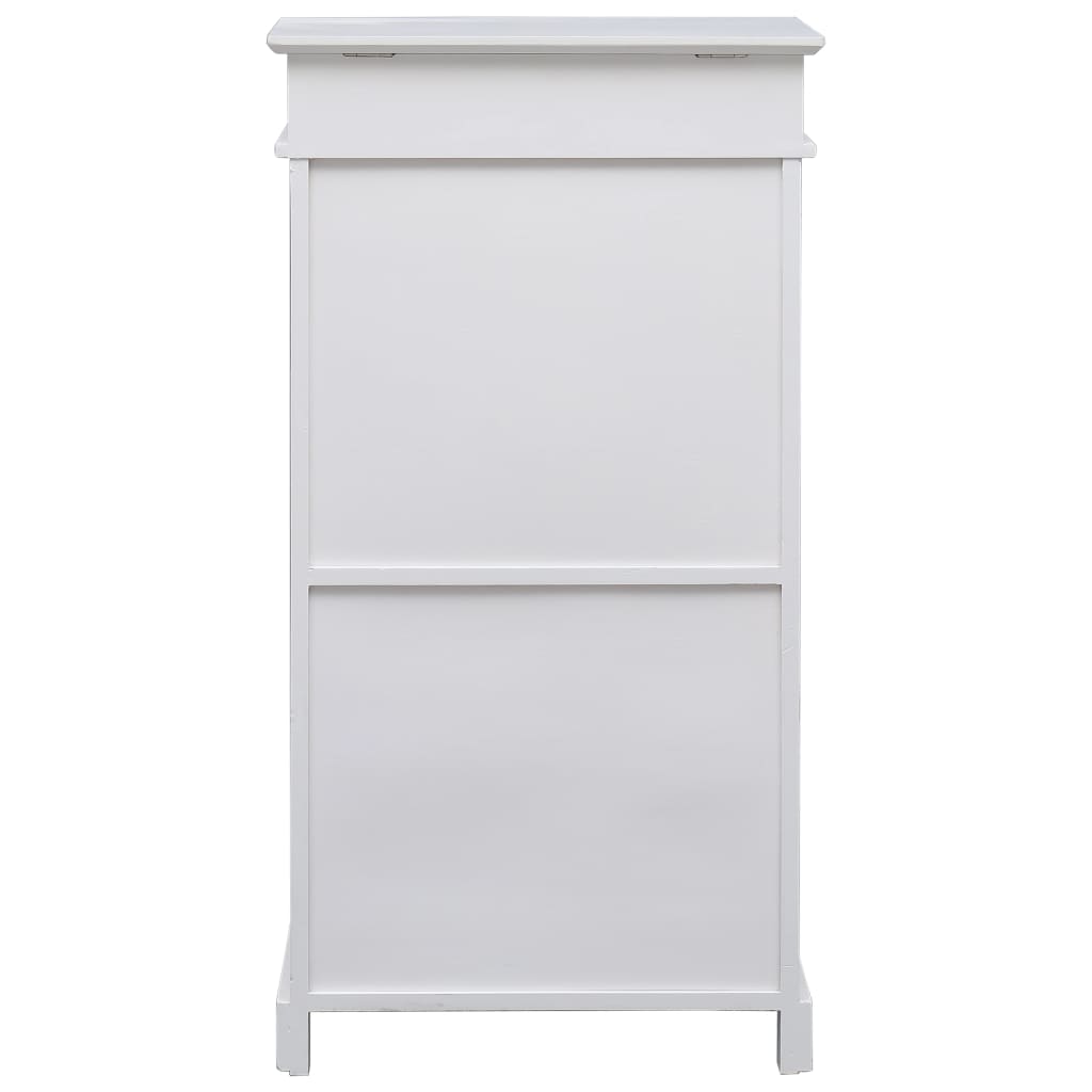 vidaXL Shoe Cabinet White 50x28x98 cm Paulownia Wood