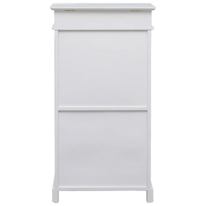 vidaXL Shoe Cabinet White 50x28x98 cm Paulownia Wood