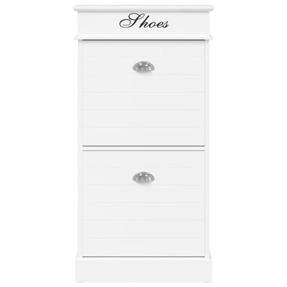 284089 vidaXL Shoe Cabinet White 50x28x98 cm Paulownia Wood