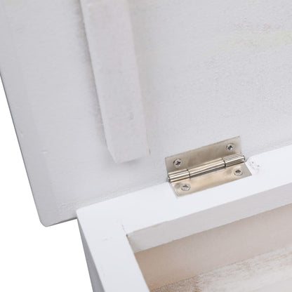 vidaXL Shoe Cabinet White 50x28x98 cm Paulownia Wood