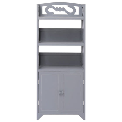 vidaXL Bathroom Cabinet Grey 46x24x116 cm Paulownia Wood