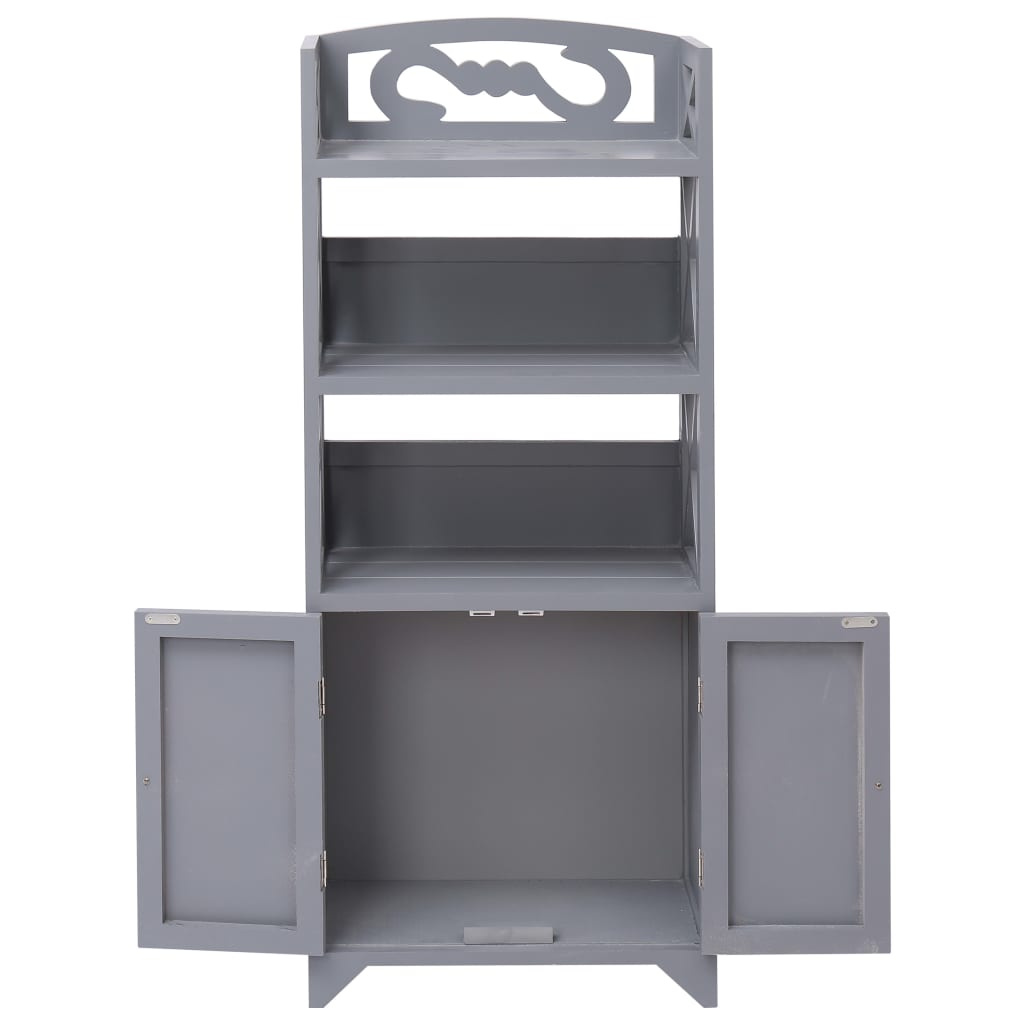 vidaXL Bathroom Cabinet Grey 46x24x116 cm Paulownia Wood