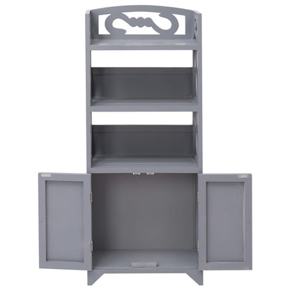 vidaXL Bathroom Cabinet Grey 46x24x116 cm Paulownia Wood