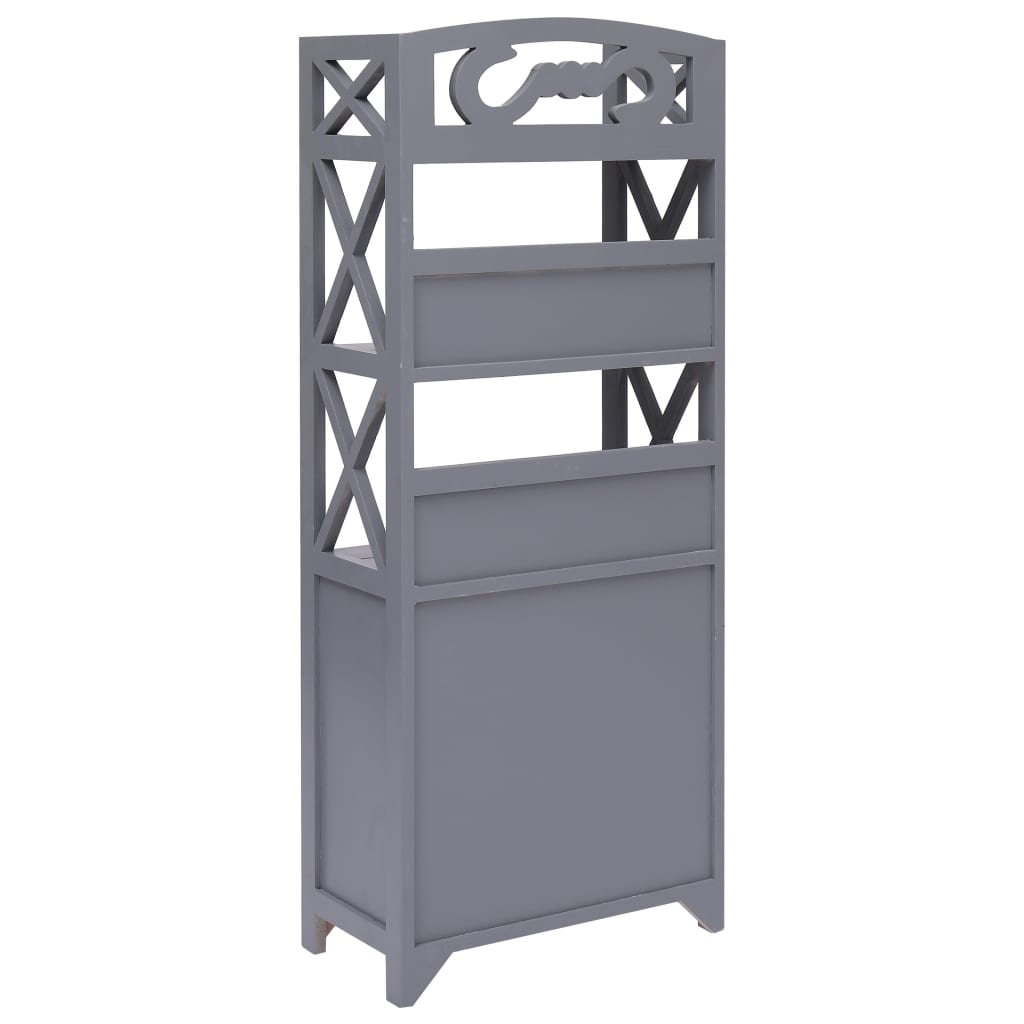 vidaXL Bathroom Cabinet Grey 46x24x116 cm Paulownia Wood
