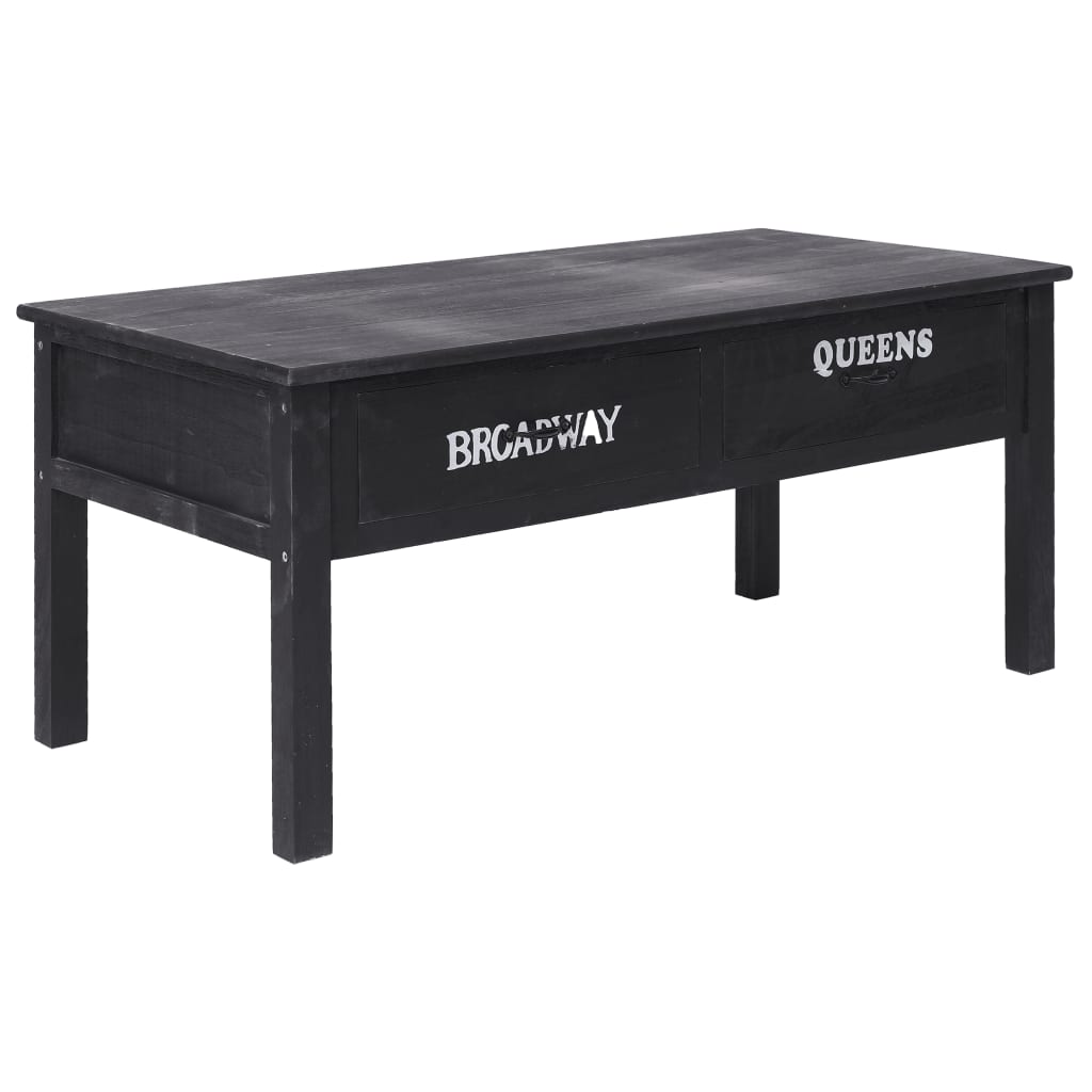 vidaXL Coffee Table Black 100x50x45 cm Wood