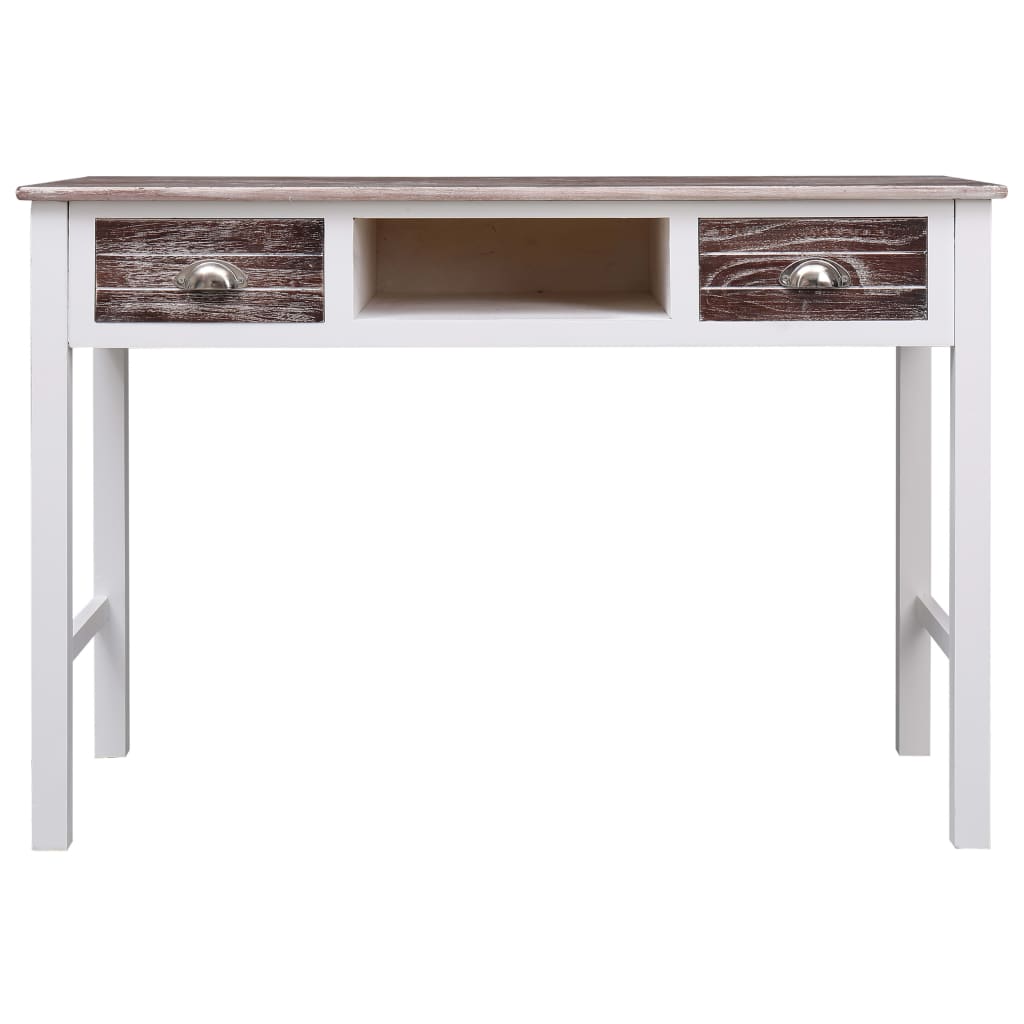 vidaXL Writing Desk Brown 110x45x76 cm Wood