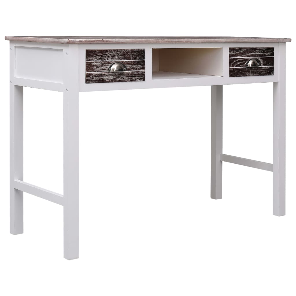vidaXL Writing Desk Brown 110x45x76 cm Wood