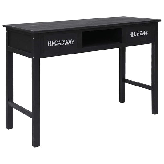 284161 vidaXL Console Table Black 110x45x76 cm Wood