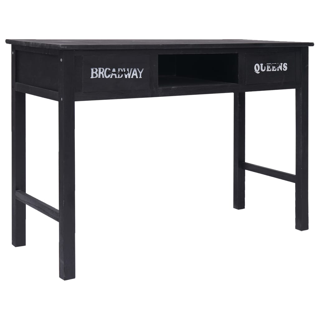 284161 vidaXL Console Table Black 110x45x76 cm Wood