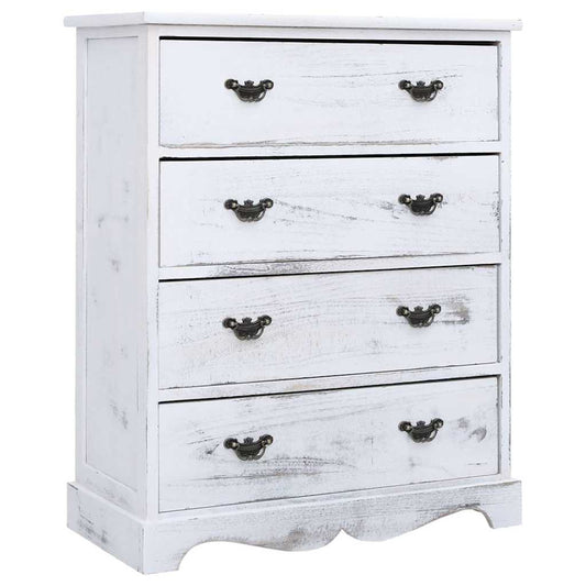 284180 vidaXL Drawer Cabinet White 60x30x75 cm Wood