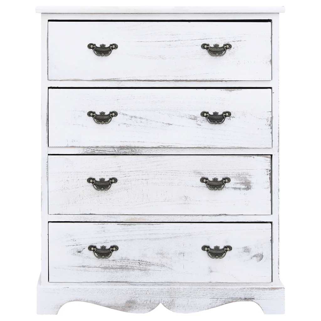 284180 vidaXL Drawer Cabinet White 60x30x75 cm Wood