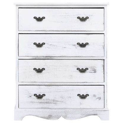 284180 vidaXL Drawer Cabinet White 60x30x75 cm Wood