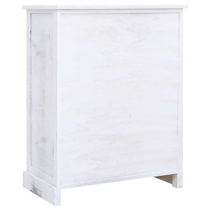 vidaXL Drawer Cabinet | White | Paulownia wood | Medium | Drawer Cabinet