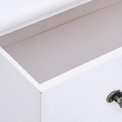 vidaXL Drawer Cabinet | White | Paulownia wood | Medium | Drawer Cabinet