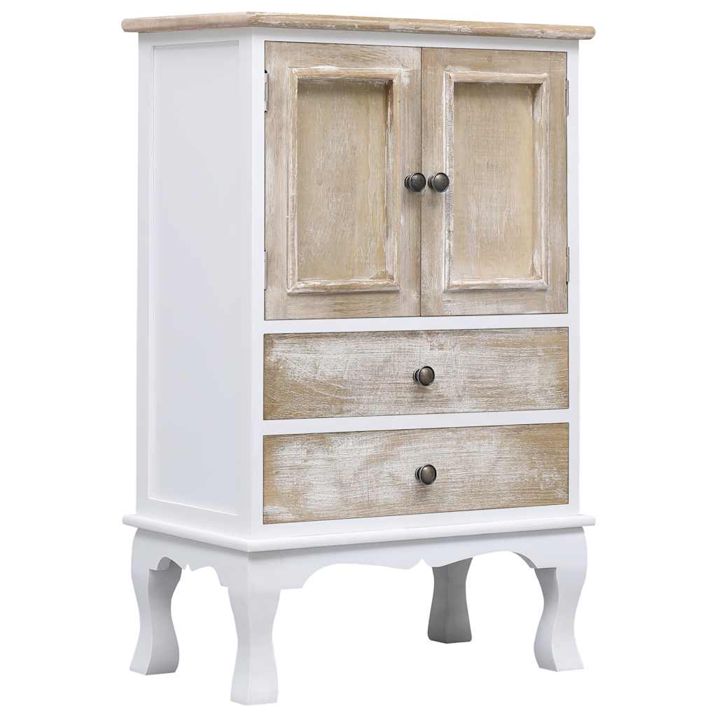284181 vidaXL Drawer Cabinet White 50x30x80 cm Wood