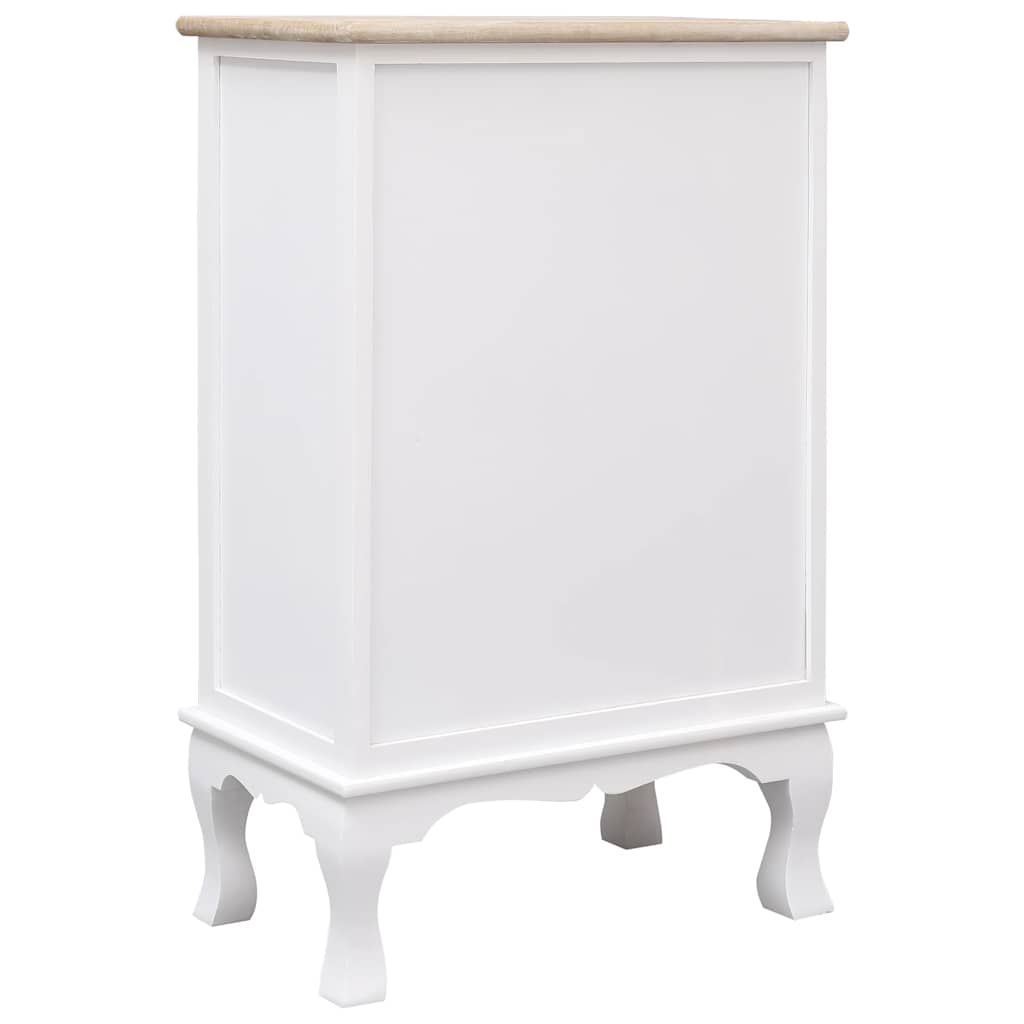 284181 vidaXL Drawer Cabinet White 50x30x80 cm Wood