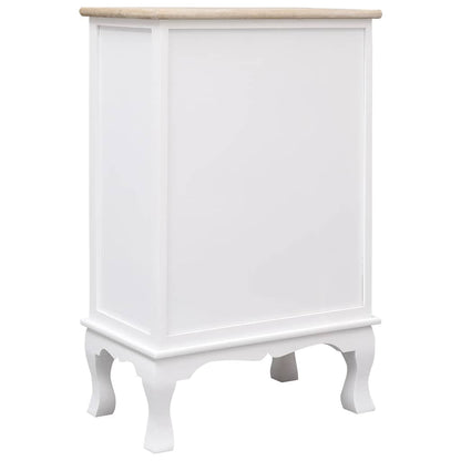 284181 vidaXL Drawer Cabinet White 50x30x80 cm Wood
