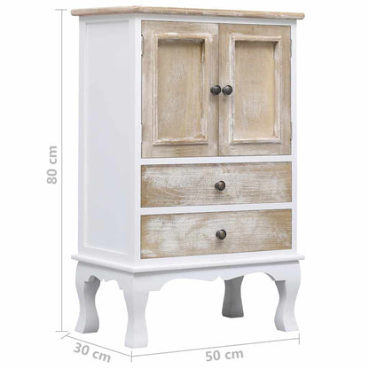 284181 vidaXL Drawer Cabinet White 50x30x80 cm Wood