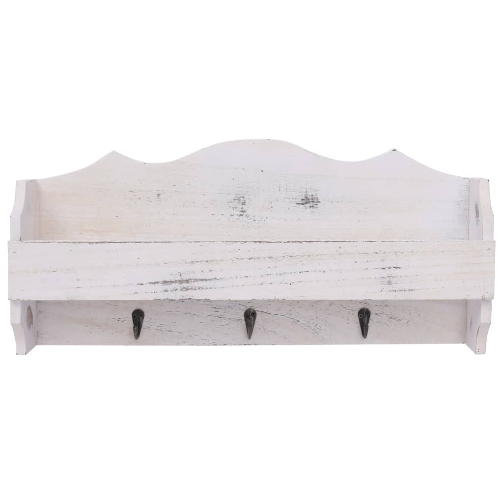 vidaXL Wall Mounted Coat Rack White 50x10x23 cm Wood