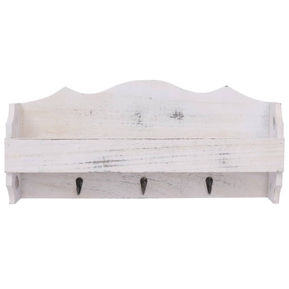 vidaXL Wall Mounted Coat Rack White 50x10x23 cm Wood