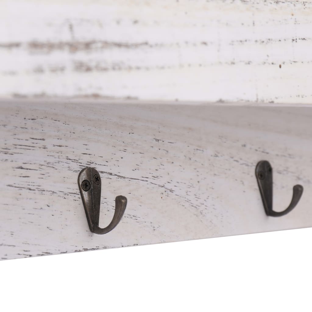 vidaXL Wall Mounted Coat Rack White 50x10x23 cm Wood