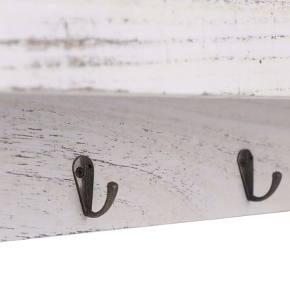 vidaXL Wall Mounted Coat Rack White 50x10x23 cm Wood