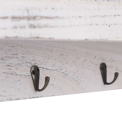 284231 vidaXL Wall Mounted Coat Rack White 50x10x23 cm Wood