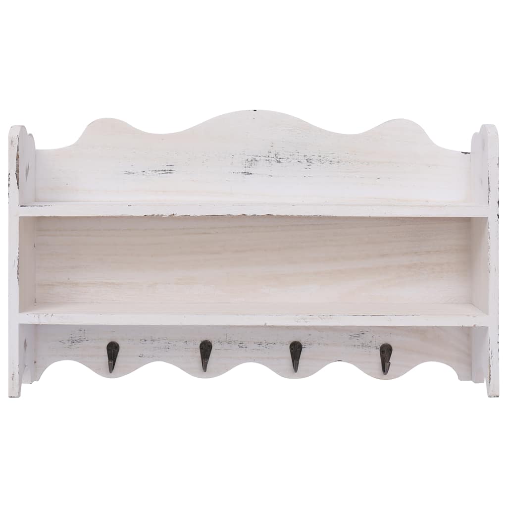 284235 vidaXL Wall Mounted Coat Rack White 50x10x30 cm Wood
