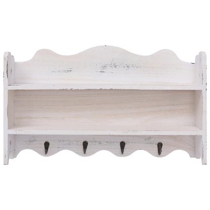 284235 vidaXL Wall Mounted Coat Rack White 50x10x30 cm Wood