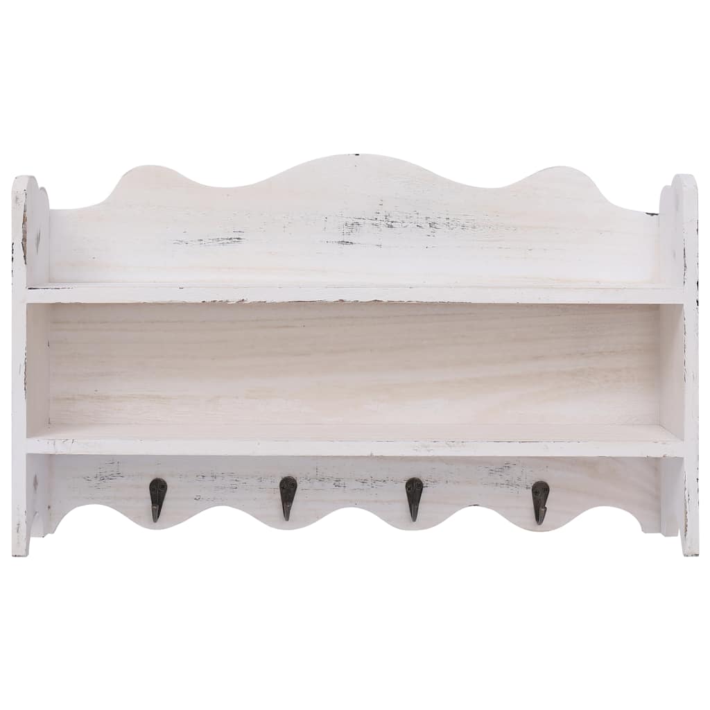 284235 vidaXL Wall Mounted Coat Rack White 50x10x30 cm Wood