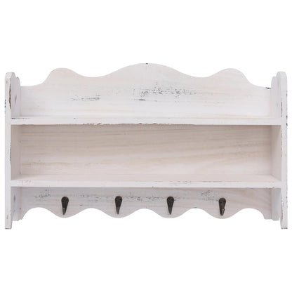284235 vidaXL Wall Mounted Coat Rack White 50x10x30 cm Wood
